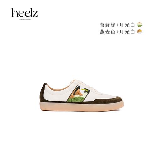 【一步一山河】heelz设计师手工鞋履 ｜非遗刺绣无铬鞣牛皮运动鞋1.5公分 商品图3