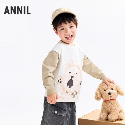 【实体店同款】男童圆领长袖针织衫秋季新款安奈儿童装XB531173 商品图2