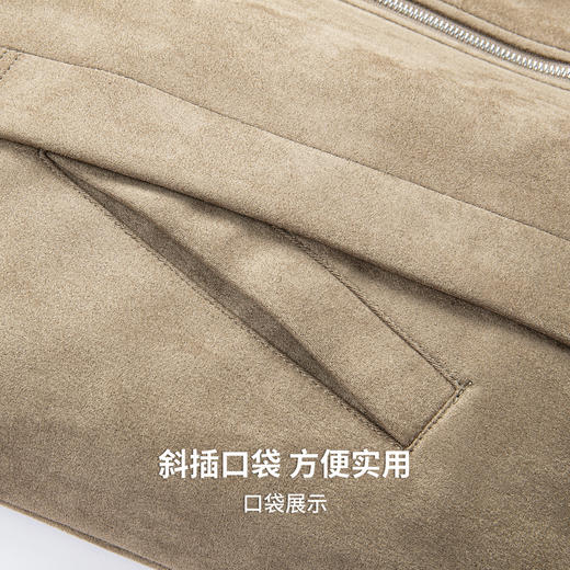 【仿麂皮绒】圣得西男士撞色翻领夹克2025年秋季新款复古百搭外套 商品图8