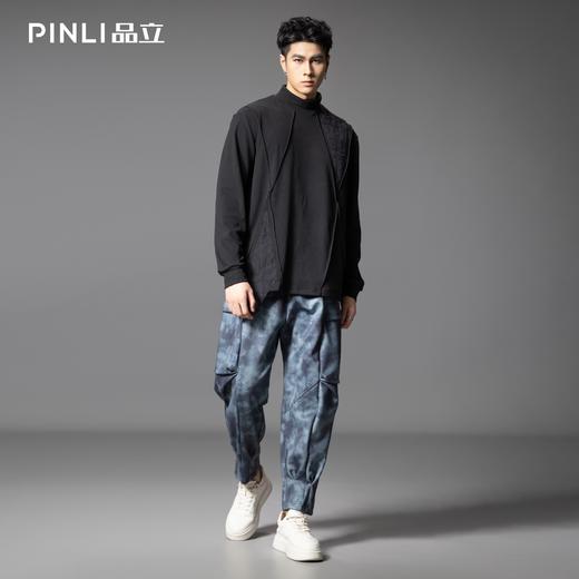 PINLI品立2025秋季新款潮牌扎染迷彩束脚工装裤男士宽松休闲长裤B253117033 商品图1