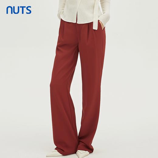NUTS商场同款春秋季纯色高级感气质百搭直筒宽松长裤女331072108 商品图1