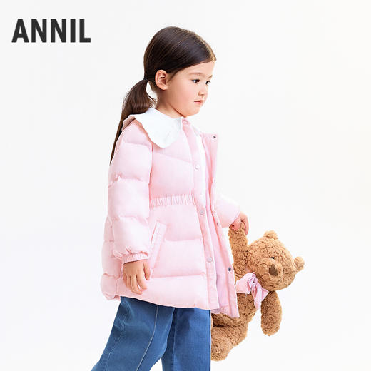 【实体店同款】女童中长款羽绒服冬季新款安奈儿童装XG545215 商品图2