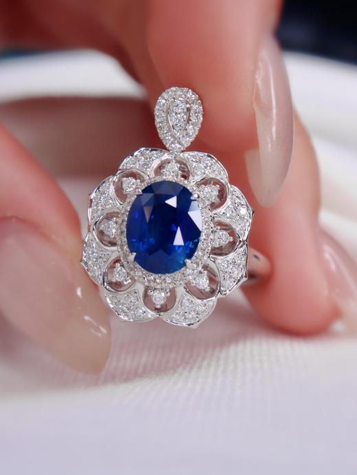 2.3ct刻面蓝宝石戒指吊坠两用 商品图4