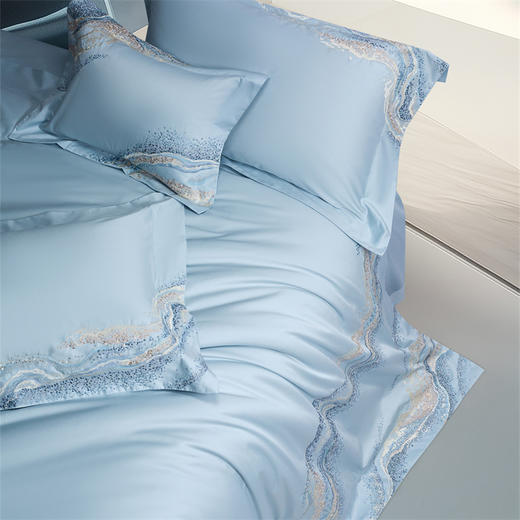 自然醒100支长绒棉高奢系列四件套新疆棉全棉纯棉刺绣被套床单高端床上用品GDS 商品图5