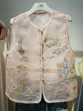 【门店同款】ENJOY夏季云敛-春光推盏碧落轻纱中式马夹 162398744