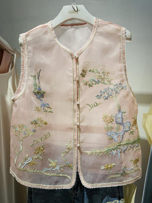 【门店同款】ENJOY夏季云敛-春光推盏碧落轻纱中式马夹 162398744 商品图0