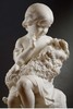 独角鹿西洋古董1860年代英国雕塑家Joseph Durham签名创作儿童主题卡拉拉大理石雕塑作品《安睡》 商品缩略图1