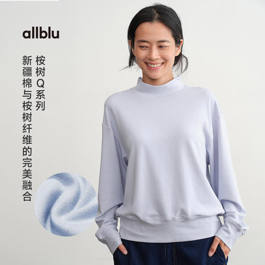 【新品降价】allblu幼岚女装【桉树Q】"力荐惊艳体感"半高领卫衣｜挺括有型 商品图1