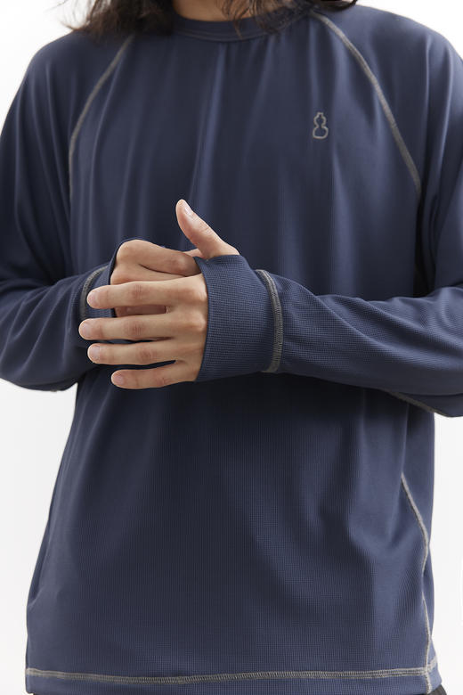 吃茶去chichaqu25速干明线吸湿排汗凉感华夫格圆领T恤户外运动 商品图3