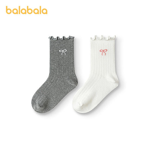 【商场同款】巴拉巴拉女童袜子秋季新品儿童短袜蝴蝶结甜美两双装 商品图4