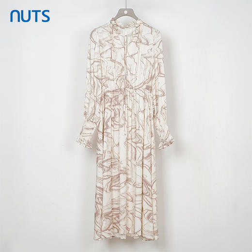 NUTS商场同款春秋季高腰气质百搭高级感长款连衣裙女335101329 商品图0