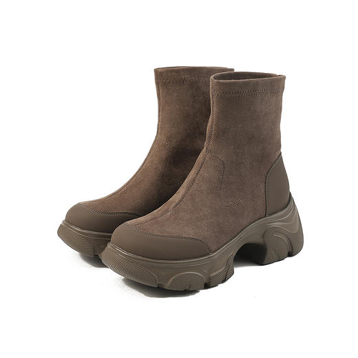 伊伴冬季双层Q弹垫脚运动感大底女时尚休闲鞋B25552725 商品图6