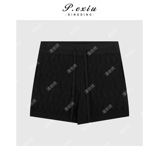 PanYiXiu/潘依绣
人丝冰爽麻抽绳松紧腰针织阔腿短裤 ZZ0878 商品图1