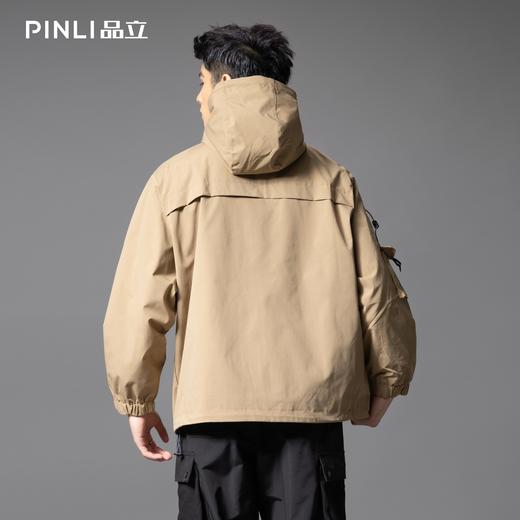 PINLI品立2025秋季新款机能风连帽夹克男士潮牌宽松休闲茄克外套GD253104004 商品图4