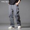 PINLI品立2025秋季新款潮牌户外工装裤男多口袋宽松直筒休闲长裤GD253117014 商品缩略图0