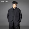 PINLI品立2025秋季新款男暗黑风长袖衬衫大口袋装饰宽松休闲衬衣B253113004 商品缩略图0