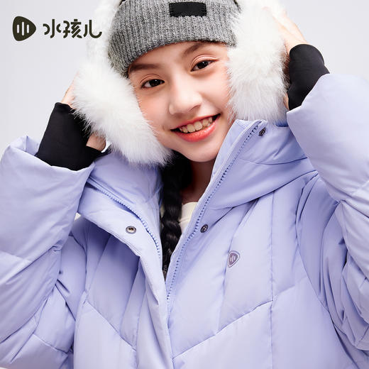 水孩儿童装女童长款羽绒服2025冬季新品中大童三防保暖加厚外套 商品图4