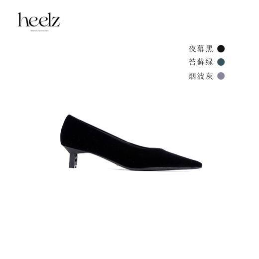 heelz设计师手工鞋履 ｜H小猫跟天鹅绒单鞋4.5公分 商品图3