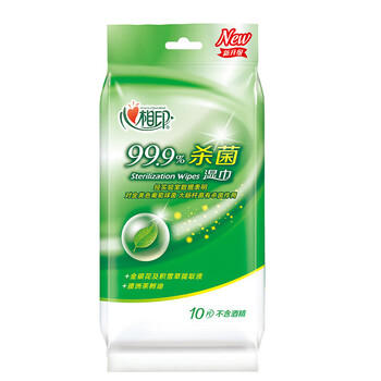心相印湿巾 独立包装卫生湿纸巾12包*10片120片便携随身装清洁99.9%湿巾 /家庭清洁/纸品 /清洁纸品 /抽纸 商品图2