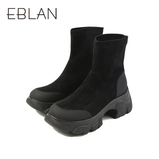 伊伴冬季双层Q弹垫脚运动感大底女时尚休闲鞋B25552725 商品图5