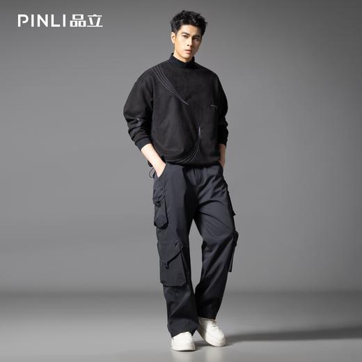 PINLI品立2025秋季新款潮牌户外工装裤男多口袋宽松直筒休闲长裤GD253117014 商品图3