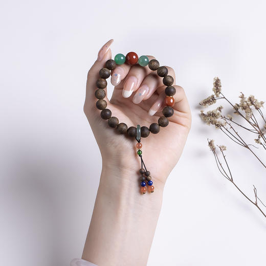 xy0526沉香+南红非洲翠手持手串 商品图8