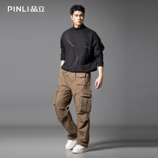 PINLI品立2025秋季新款男户外多口袋工装裤潮牌直筒伞兵休闲长裤GD253117022 商品图1