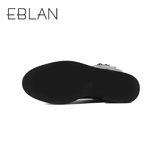 伊伴头层小牛皮材质高级百搭骑士靴经典耐看女鞋B25586312 商品图3