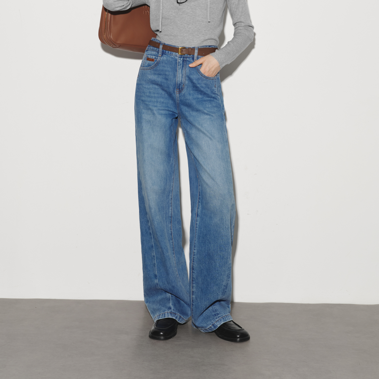 【商场同款】伊芙丽春秋牛仔长裤1G2251974