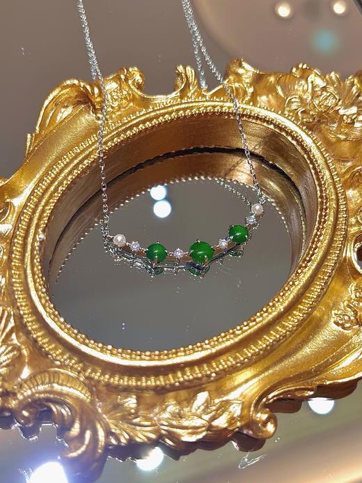 【新品上线】轻奢高级感项链纯银翡翠女简约时尚圆珠镂空项链气质百搭小众设计，支持门店自取/包邮到家。 商品图1