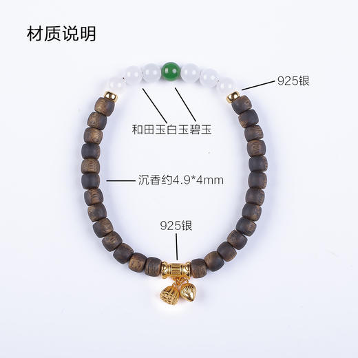 xy0520沉香+和田玉莲蓬子手串 商品图6