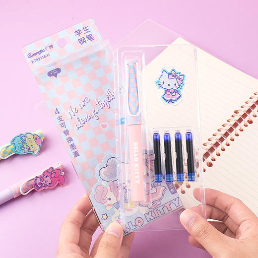 广博三丽鸥可擦蓝钢笔(1支钢笔+4支墨胆) 商品图3