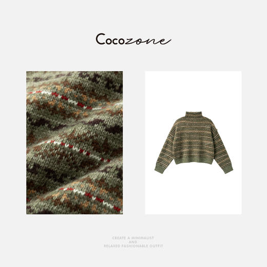 COCO ZONE 刘一一“坚果毛衣”绵羊毛混纺柔软毛织上衣 CD1A1213 商品图2