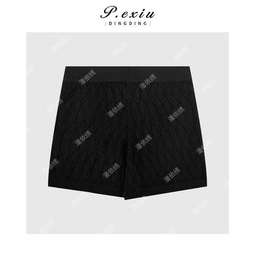 PanYiXiu/潘依绣
人丝冰爽麻抽绳松紧腰针织阔腿短裤 ZZ0878 商品图2