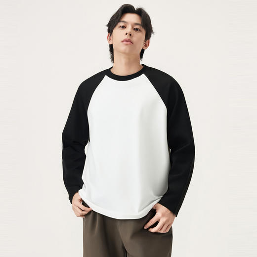 gxg.jeans男装 多色插肩袖基础打底长袖T恤男女同款情侣长袖T  25秋热卖 商品图1