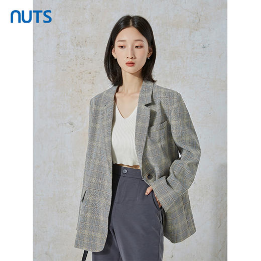 NUTS商场同款春秋季时尚简约通勤宽松复古西装外套女231048126B 商品图4