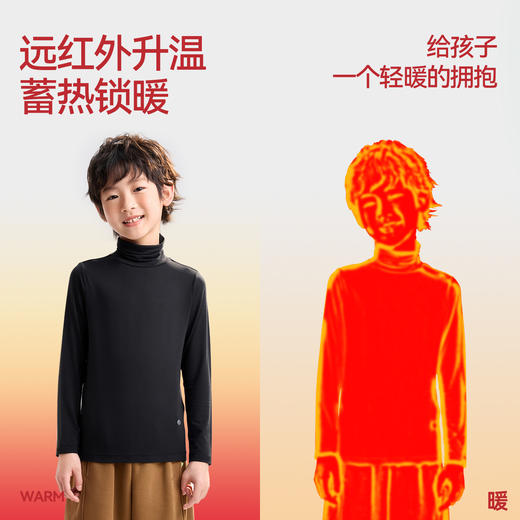 【羊绒蛋白润肤衫/5A抗菌】男女童高翻领长袖针织衫秋季新款安奈儿童装EM531552 商品图2