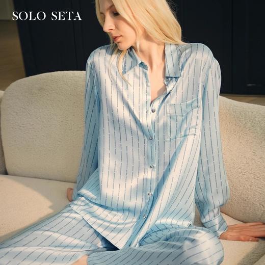 Solo seta22姆米女士真丝睡衣桑蚕丝印花衬衫长裤2025丝绸秋新款 商品图0
