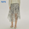 NUTS商场同款春秋季水墨画高腰显瘦网纱不规则半身长裙女333061185 商品缩略图4