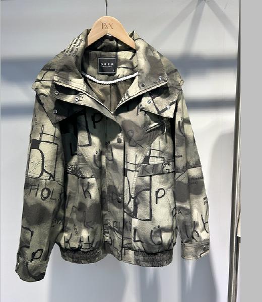 P&X设计师女装春季新款 短款风衣工装外套 824119830 迷彩 商品图0