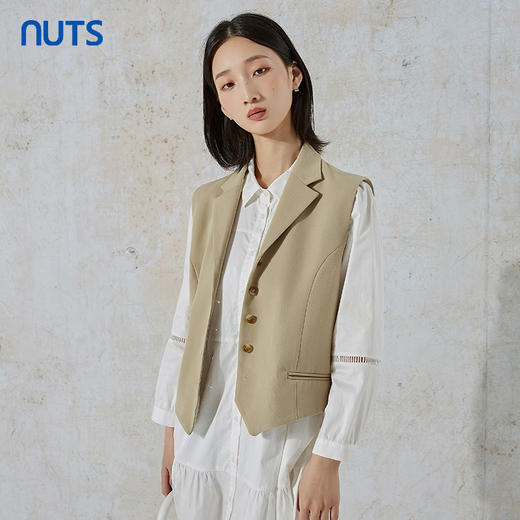 NUTS商场同款春秋款纯色时尚气质百搭马夹女231032114B 商品图1