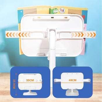 齐心（COMIX）多功能阅读架可升降 儿童便携式读书架看书神器 课本夹书防低头开学必备用品礼物 XS-13白 商品图3