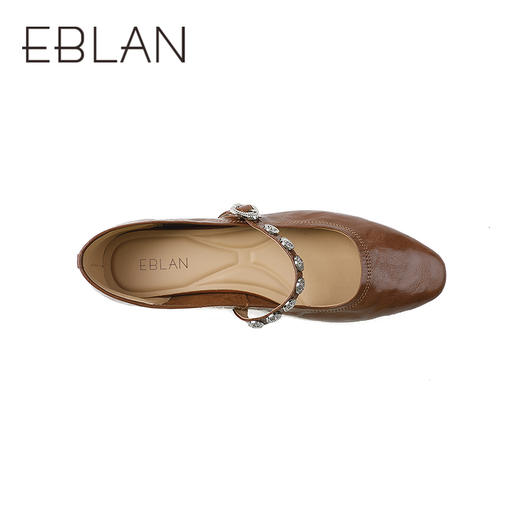 伊伴秋季玛丽珍文艺玫瑰饰扣松弛低跟舒软玛丽珍B25430808 商品图2