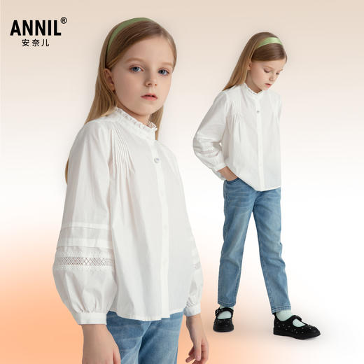 女童立领长袖上衣秋季新款安奈儿童装EG531590 商品图0