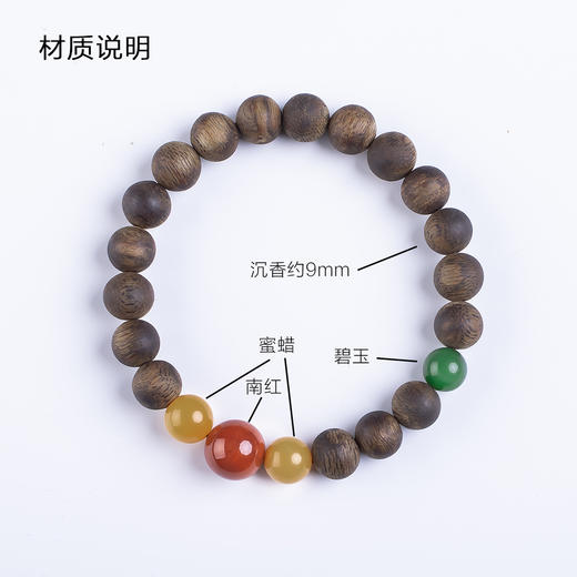 xy0521沉香+南红蜜蜡碧玉手串 商品图6