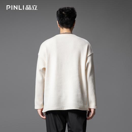 PINLI品立春季新款潮牌半拉链圆领T恤男士百搭长袖休闲打底衫B253111001 商品图2