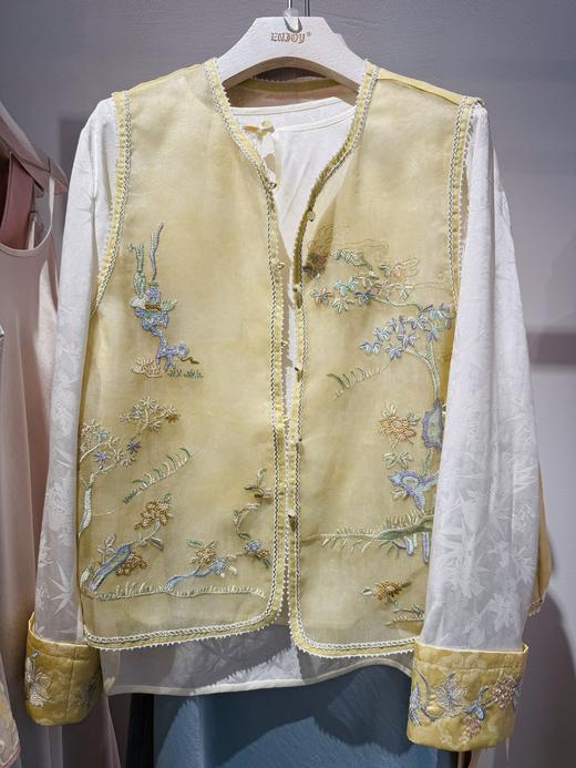 【门店同款】ENJOY夏季云敛-春光推盏碧落轻纱中式马夹 162398744 商品图1