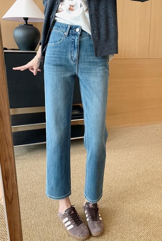 土耳其春秋新款直筒烟管裤四面弹磨砂石洗牛仔裤 商品图3