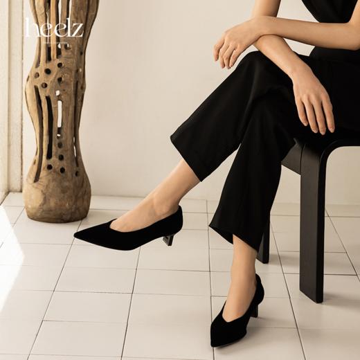 heelz设计师手工鞋履 ｜H小猫跟天鹅绒单鞋4.5公分 商品图2