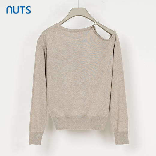 NUTS商场同款春秋款设计感气质圆领直筒短款毛织套头衫女334052227 商品图1